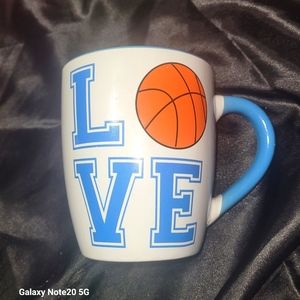 New Oversized Basketball Mug~LOVE~Large Coffee Cup~dei~Blue and White